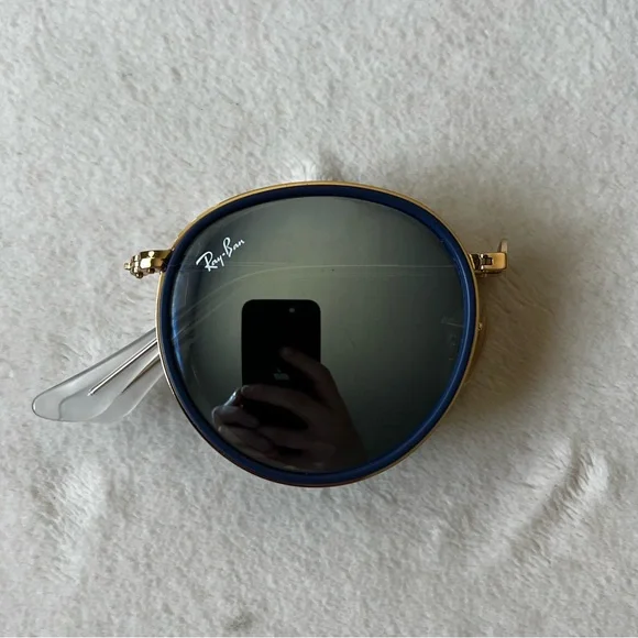 Ray-Ban Round Metal Folding Sunglasses - Picture 8 of 8